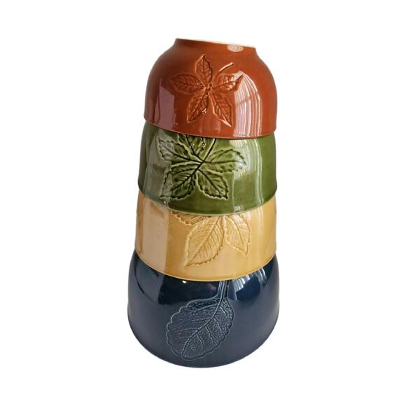 Leaf Design Nesting Bowls by Lillian Vernon, Set of 4 - Picture 10 of 10